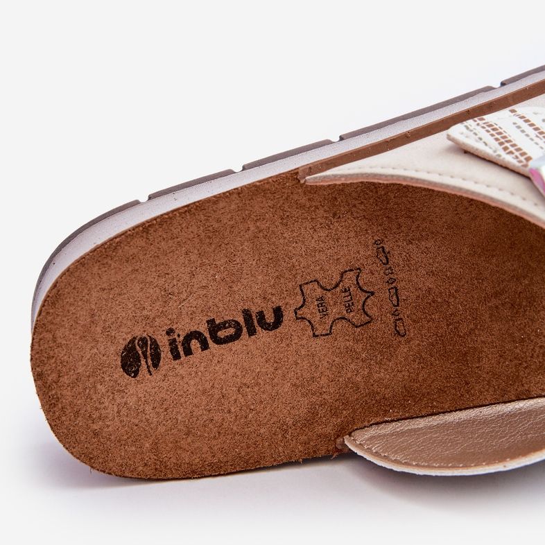 Comfortable Women's Flip-Flops With Buckles Inblu CP000045 Beige 2