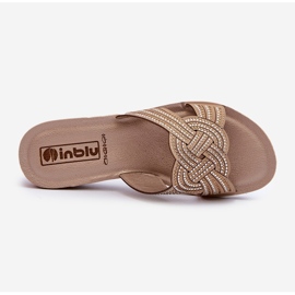 Comfortable Women's Flip-Flops With Cubic Zirconias Inblu BV000037 Beige 1