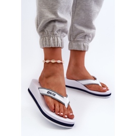 Women's Wedge Flip-Flops Big Star NN274A726 White 2