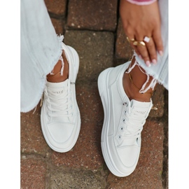 Women's Sneakers Sports Shoes On Platform With Decoration, White Vinceza 13613 2