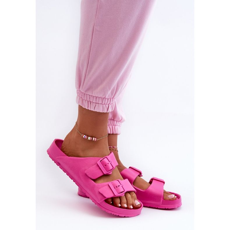 Women's Foam Flip Flops With Buckles Fuchsia Luciene pink 1