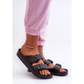 Women's Foam Flip-Flops With Buckles Black Luciene 1 Women's Foam Flip-Flops With Buckles Black Luciene 1
