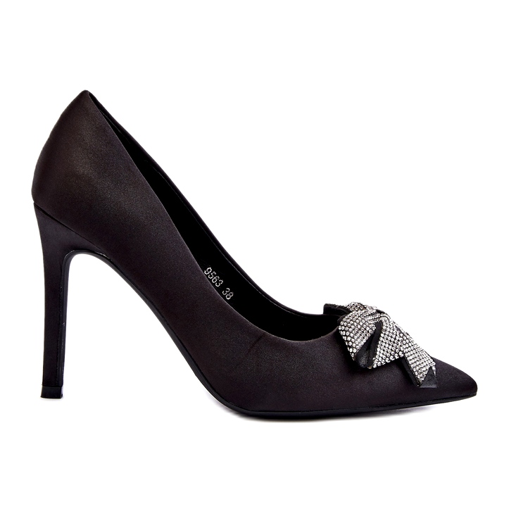 Sweet Shoes Black Fairine high heels with a bow 3