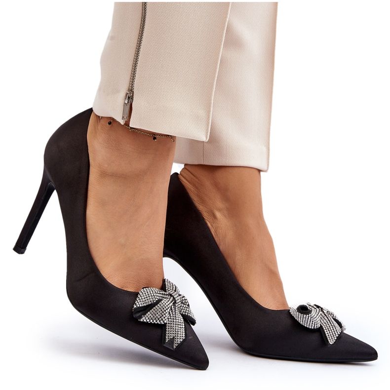 Sweet Shoes Black Fairine high heels with a bow 6