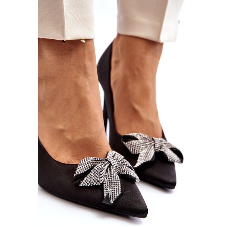 Sweet Shoes Black Fairine high heels with a bow 5