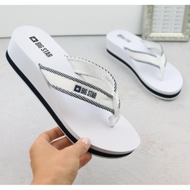 Women's wedge flip-flops, white Big Star NN274A726 2