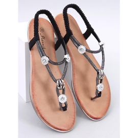 Sandals decorated with Loties Black zircons 1