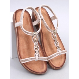 Sandals decorated with Isabey Beige zircons 1