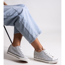 Bez marki Silver shiny Jadwa sneakers 1
