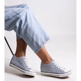 Bez marki Blue shiny Jadwa sneakers 1