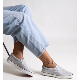 Silver shiny Lublubah sneakers 1