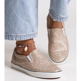 Gold shiny Lublubah sneakers golden 1