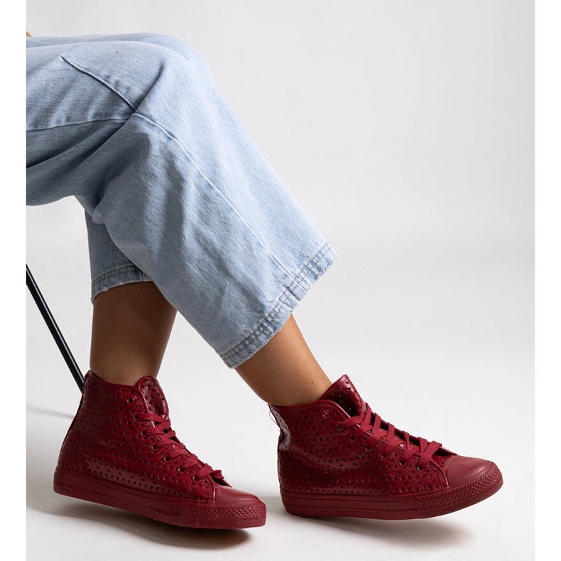 Red high-top openwork sneakers by Madala 1