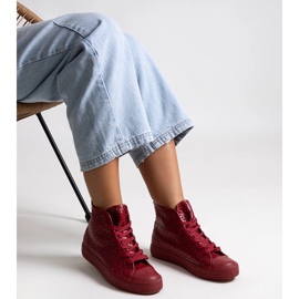 Red high-top openwork sneakers by Madala 2