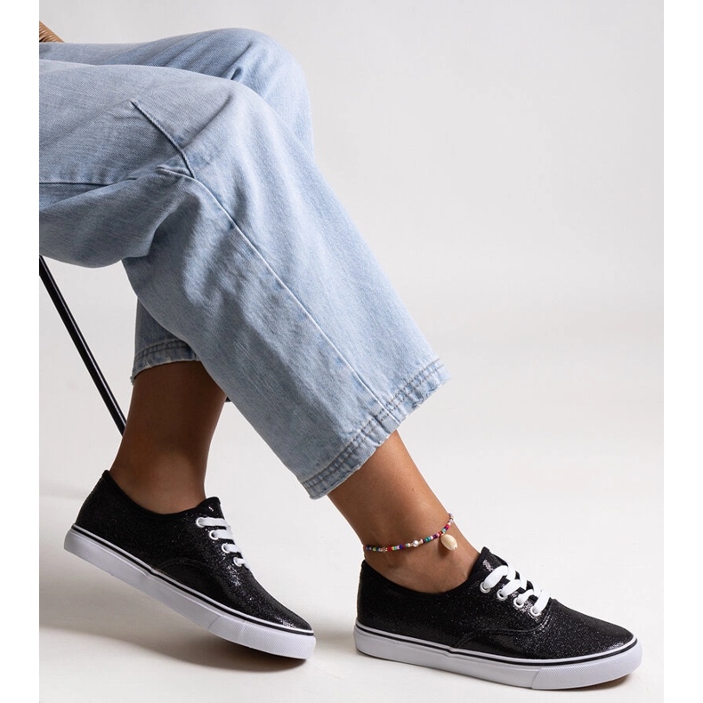 Merri black shiny sneakers 1