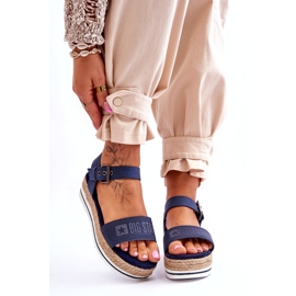 Women's Comfortable Big Star Platform Sandals LL274869 Navy Blue 1