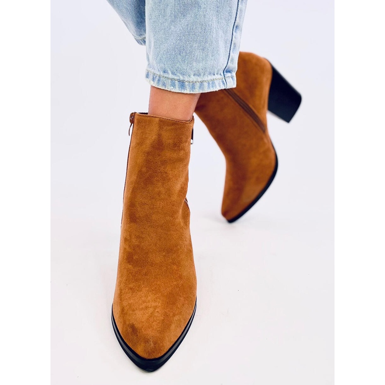 Camel TX-1873 Camel wide heel boots brown 1