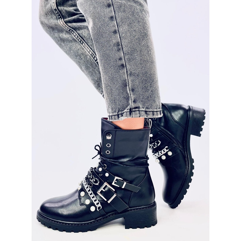 Military boots with chain Luba Black 2