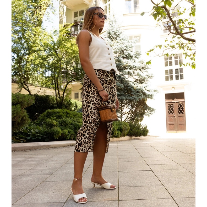 White Maloua low-heeled mules 1