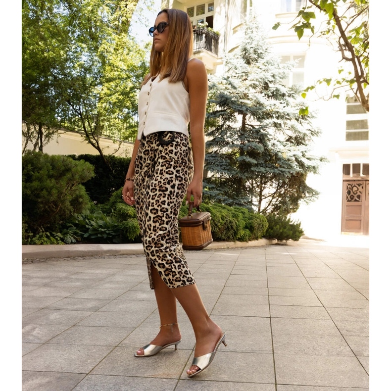 Maloua gold low-heeled slides golden 2