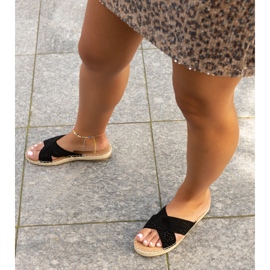 Black openwork slippers Awet 2