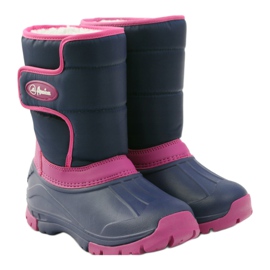 Winter boots super light American Club boots navy blue pink 3