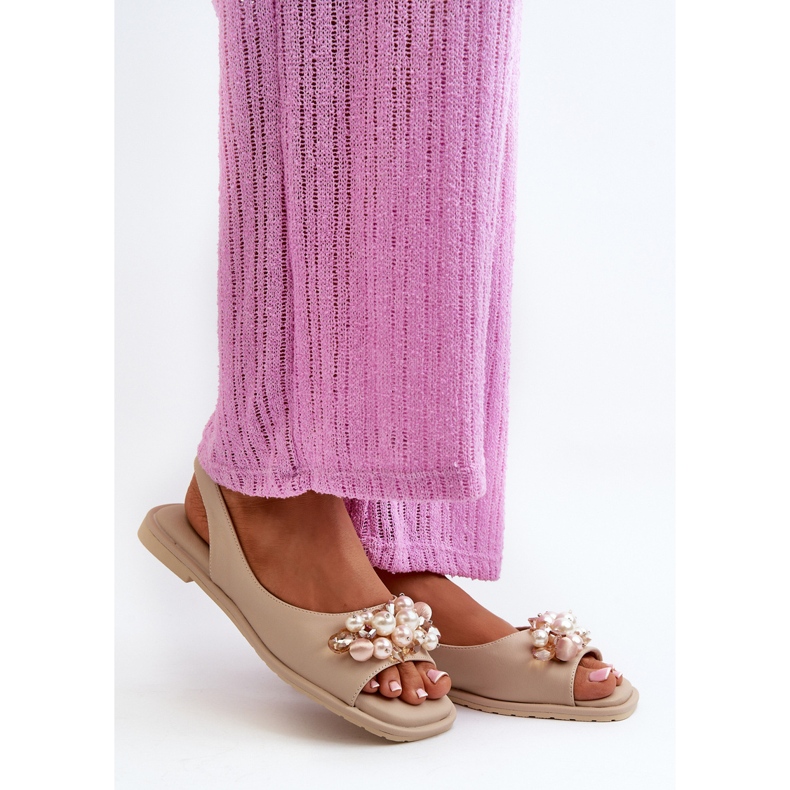 Women's Sandals With Decorations S.Barski KV27-004 Beige 2