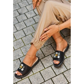 Women's Flip-Flops With Decorations S.Barski KV27-031 Black 2