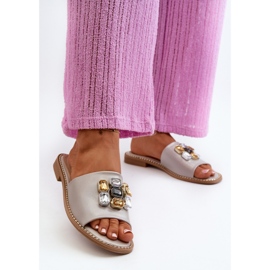Women's Flip-Flops With Decorations S.Barski KV27-031 Beige 2