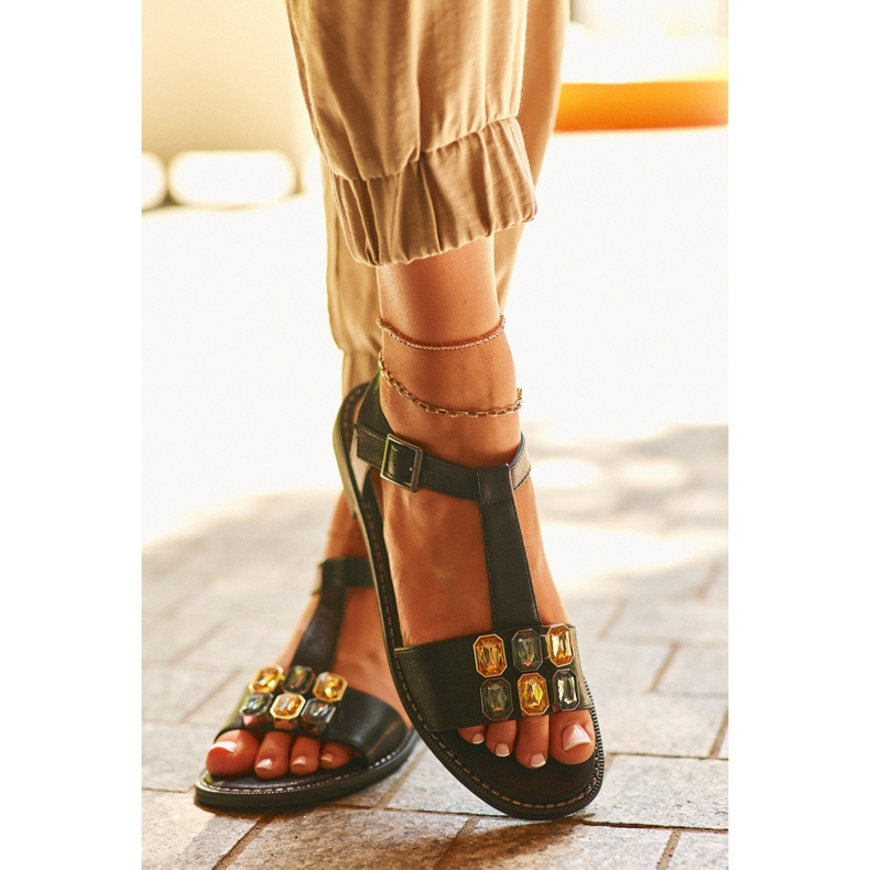Elegant Women's Sandals With Decorative Details S.Barski KV27-030 Black 1 Elegant Women's Sandals With Decorative Details S.Barski KV27-030 Black 1