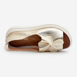 Zazoo 2939 Women's Leather Sandals With a Bow, Gold golden 1 Zazoo 2939 Women's Leather Sandals With a Bow, Gold golden 1