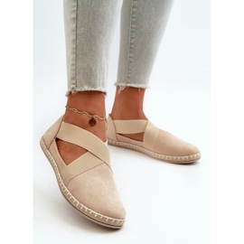 Women's Eco Suede Beige Espadrilles With Elastic Straps Phaedrana 2