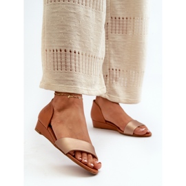 Leather Sandals Maciejka 1971-68 Brown and Gold golden 2 Leather Sandals Maciejka 1971-68 Brown and Gold golden 2