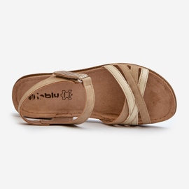 Comfortable and light Women's Sandals with Velcro Inblu CN000041 Beige and Gold 1