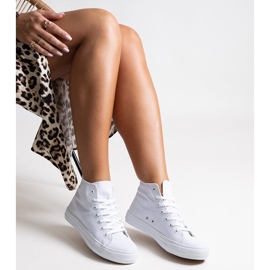 Bez marki Adilah white high-top sneakers 1