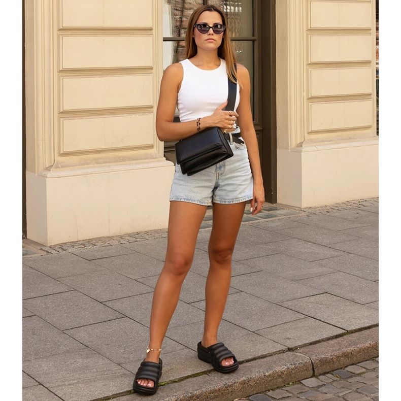 Amina's black massive flip-flops 1