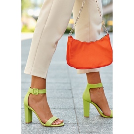 Neon Green Georgina High Heel Sandals 1