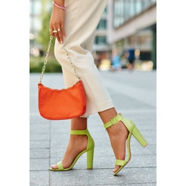 Neon Green Georgina High Heel Sandals 2