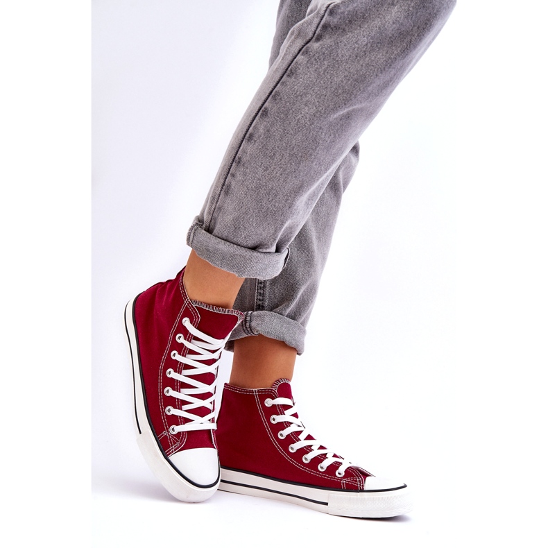 Women's Sneakers Classic High Burgundy Remos red 2