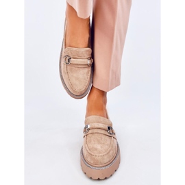 Sheady Khaki suede high sole moccasins beige 1