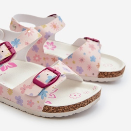 Children's Sandals With Flowers And Buckles Pink Memoria 2