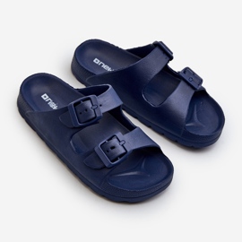 Lightweight boys' foam flip-flops with buckles, navy blue Adirnaca 2