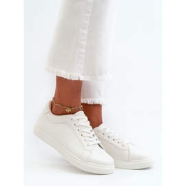 White Diunna Women's Low Sneakers Sports Shoes Made of Eco Leather 1
