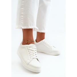 White Diunna Women's Low Sneakers Sports Shoes Made of Eco Leather 2