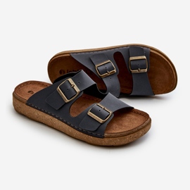 Light Comfortable Men's Flip-Flops With Buckles Inblu MT000016 Navy Blue 2