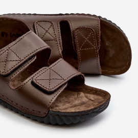 Comfortable Men's Flip-Flops With Velcro Straps Inblu FM00001U Dark Brown 2