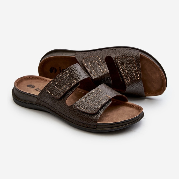Comfortable Men's Flip-Flops With Velcro Straps Inblu GV00002I Dark Brown 2 Comfortable Men's Flip-Flops With Velcro Straps Inblu GV00002I Dark Brown 2