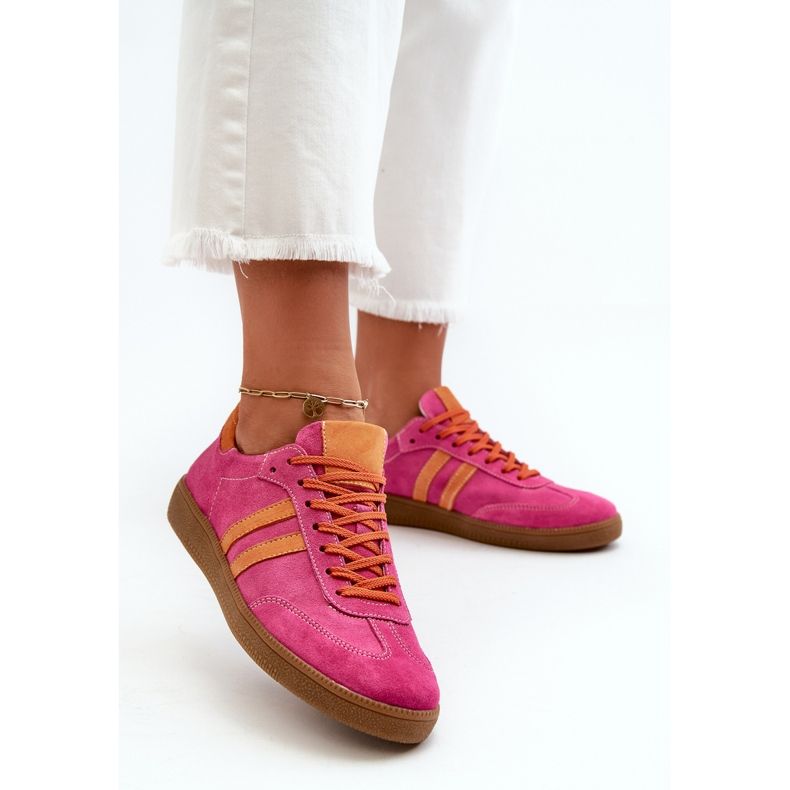 Zazoo N1068 Suede Low Women's Sneakers Fuchsia pink 2 Zazoo N1068 Suede Low Women's Sneakers Fuchsia pink 2