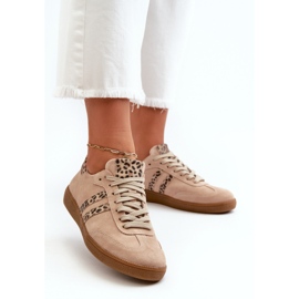 Zazoo N1068 Women's Suede Low Sneakers, Beige 2 Zazoo N1068 Women's Suede Low Sneakers, Beige 2
