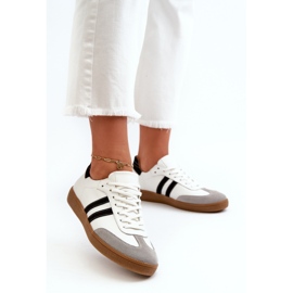 Zazoo N1068 Women's Leather Low Sneakers, White 2